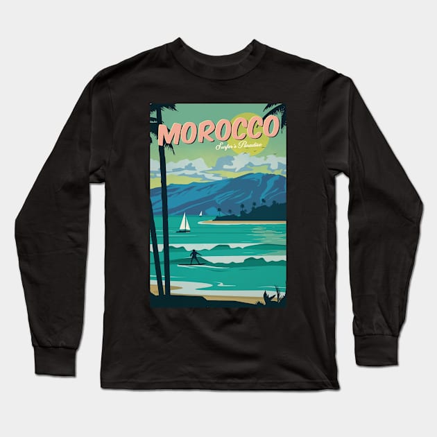 Morocco surfer's paradise Long Sleeve T-Shirt by NeedsFulfilled